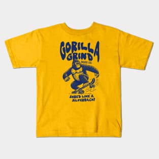 Gorilla Grind Skate Co. // Shred Like a Silverback! // Funny Skateboard Gorilla Kids T-Shirt